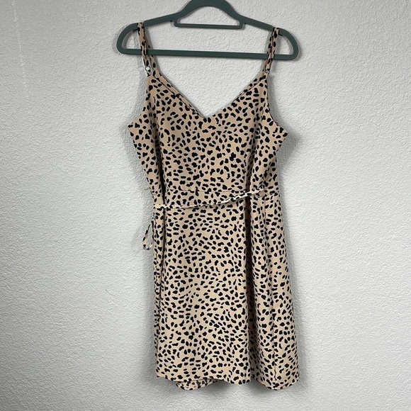 Sanctuary Wrap It Up Dress Leopard Print Mini Summer Party Sz L - Picture 6 of 12